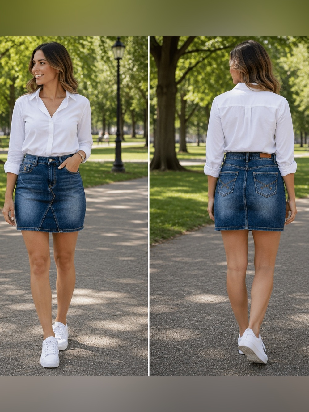 U.S. Polo Blue Denim Mini Skirt | High Rise Classic Jean Skirt